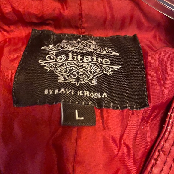 Red leather jacket. - Picture 3 of 7